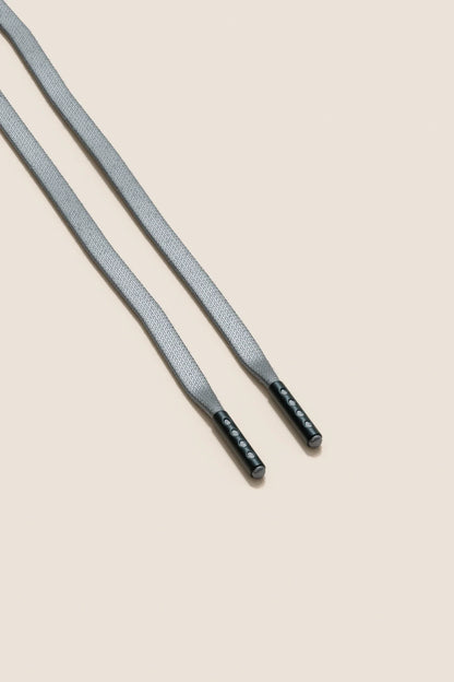Aluminiumgrau | Flache Gewachste Schnürsenkel