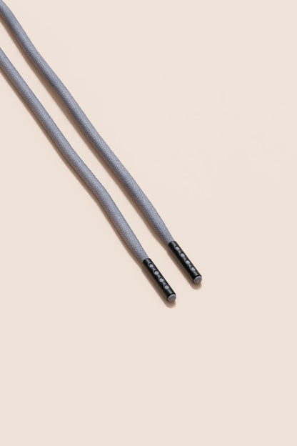 Aluminium Grau | 4 mm Runde gewachste Schnürsenkel
