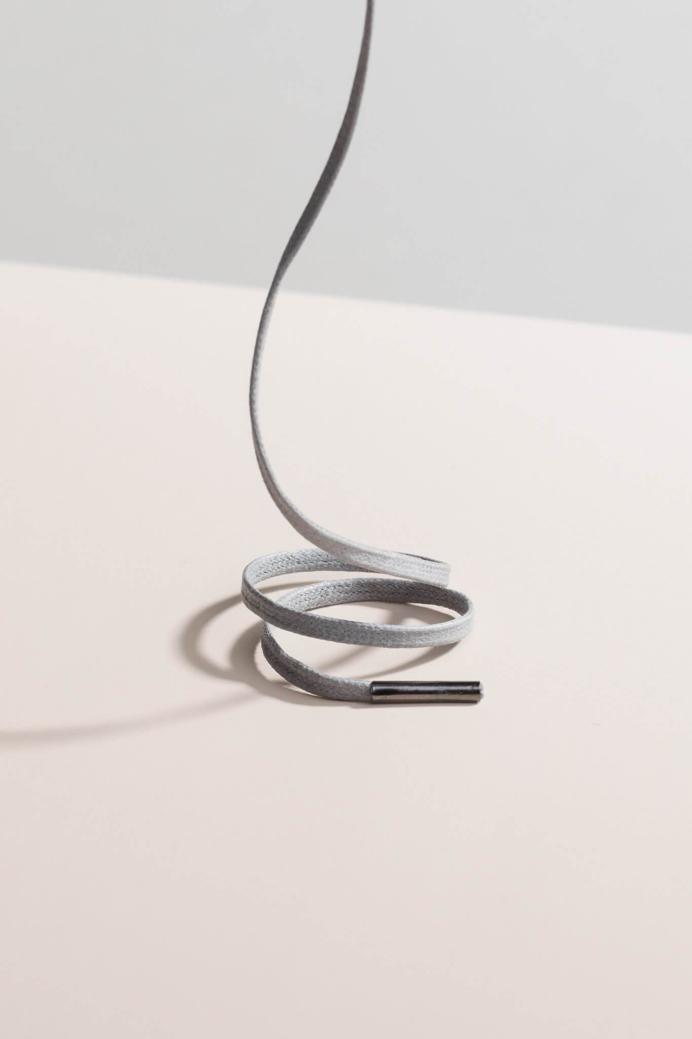 Aluminium Grey | Flat Waxed Shoelaces