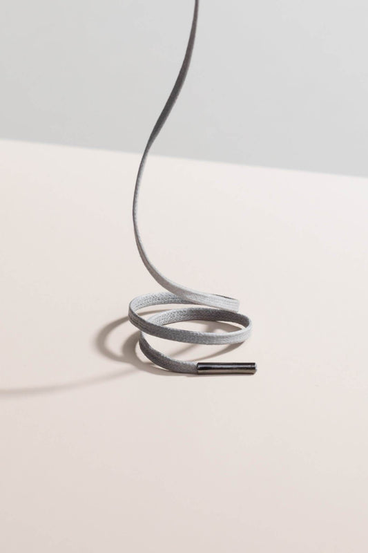 Aluminium Grey | Flat Waxed Shoelaces