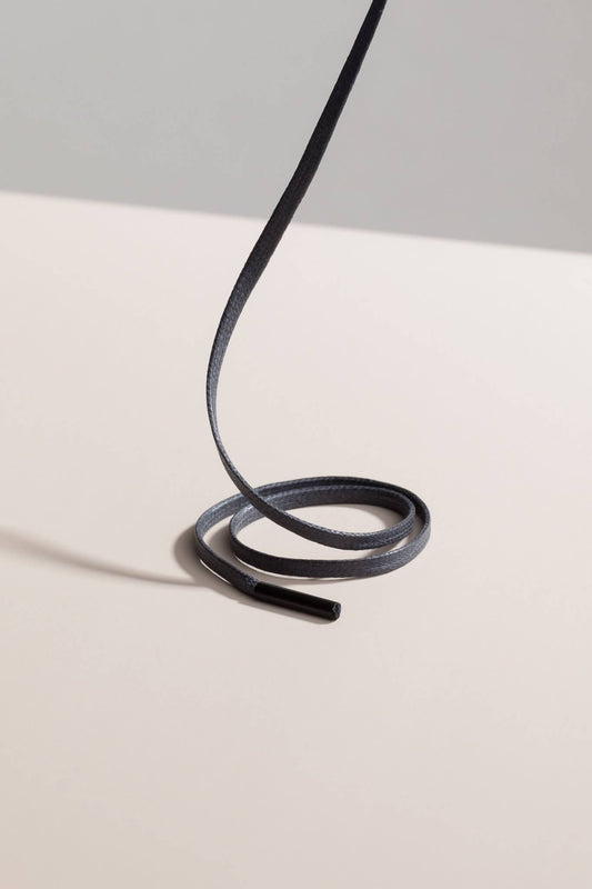 Charcoal | Flat Waxed Shoelaces