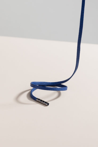 Marineblau | Flache Gewachste Schnürsenkel