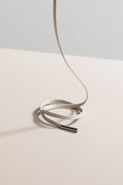 Nickel Grey | Flat Waxed Shoelaces