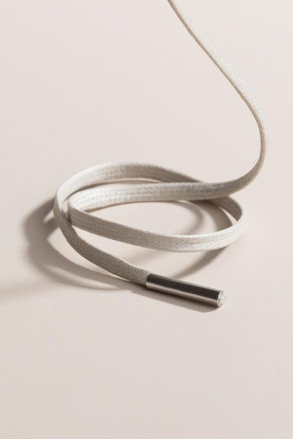 Nickel Grey | Flat Waxed Shoelaces