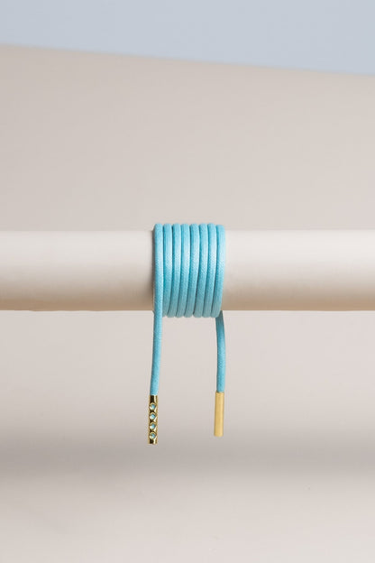 Pastel Blue | Round Waxed Shoelaces