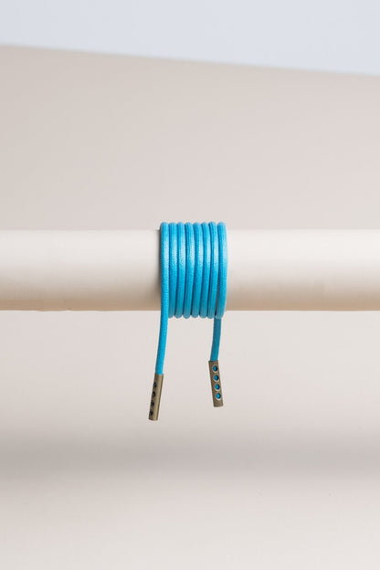 Petrolblau | Runde Gewachste Schnürsenkel