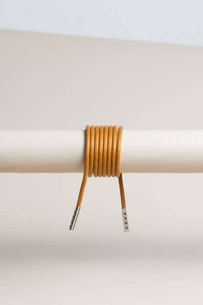 Cognac | Runde Gewachste Schnürsenkel