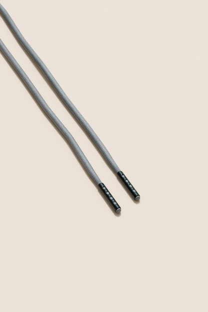 Aluminium Grey | Round Waxed Shoelaces