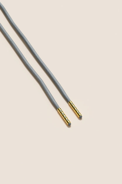 Aluminium Grey | Round Waxed Shoelaces