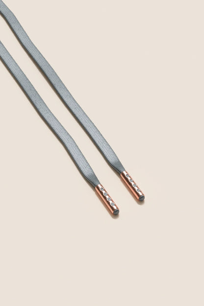 Aluminiumgrau | Flache Gewachste Schnürsenkel