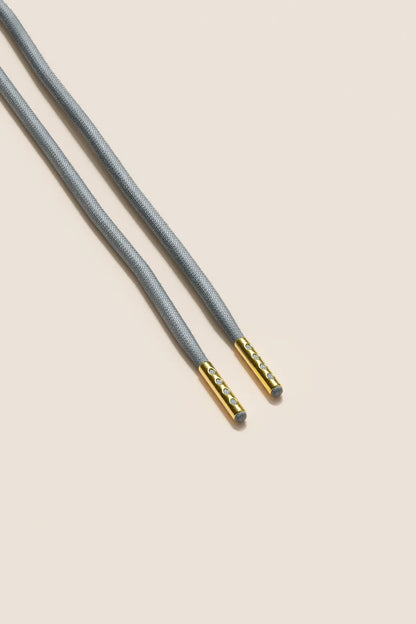 Aluminium Grau | 4 mm Runde gewachste Schnürsenkel