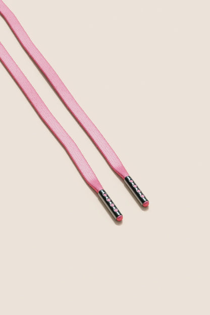 Flamingo Pink | Flache Gewachste Schnürsenkel