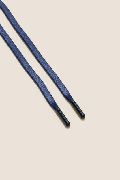 Marineblau | Flache Gewachste Schnürsenkel