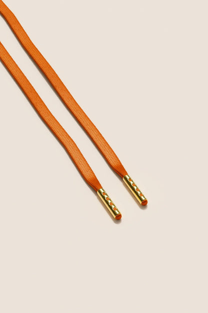 Orange | Flat Waxed Shoelaces