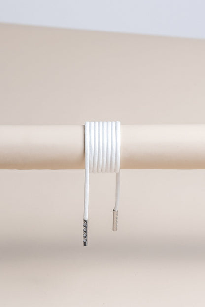 Weiß | Runde Gewachste Schnürsenkel